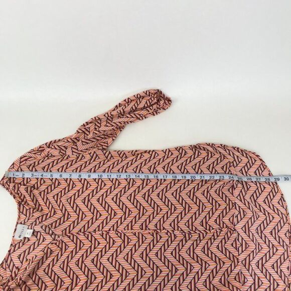 Stylus High-Low Peasant Blouse Women’s Petite Small Split Neck Chevron Boho - Picture 8 of 11